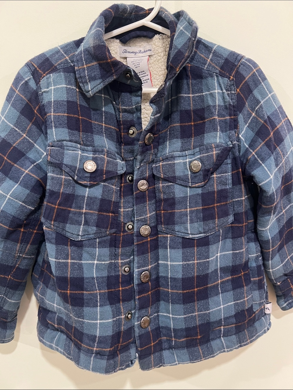 Tommy Hilfiger Blue Plaid Sherpa-Lined Kids' Jacket